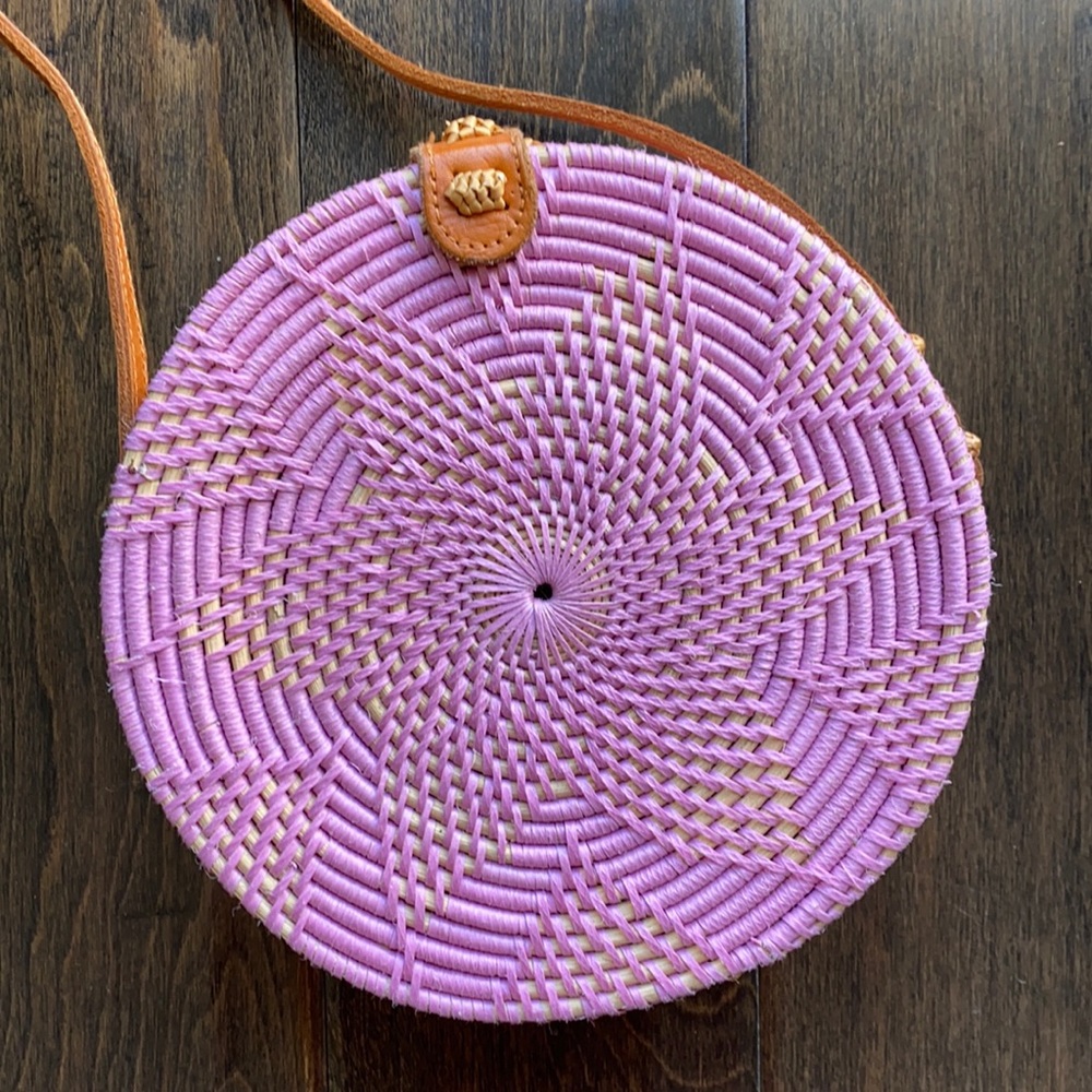 Street Level Lilac Straw Bag